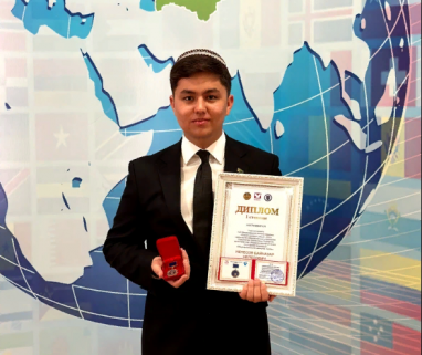 Студент ИМО МИД Туркменистана удостоился звания Лучший молодой учёный СНГ- 2023