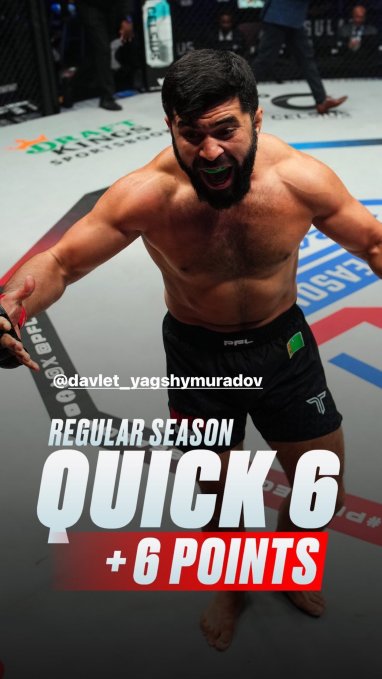 Turkmen fighter Yagshimuradov defeated Slovenian Nedo by technical knockout at the PFL 2 tournament