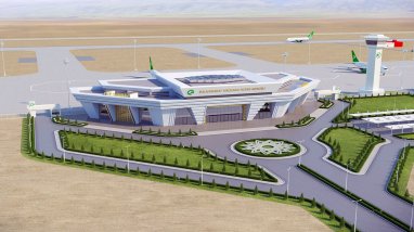 The new international airport in Jebel is an important transport hub of Turkmenistan