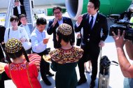 Photo report: Meeting of the Turkmen Airlines Boeing 777-200LR aircraft from the flight from Tokyo