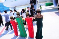 Photo report: Meeting of the Turkmen Airlines Boeing 777-200LR aircraft from the flight from Tokyo