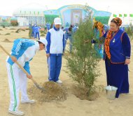 Фоторепортаж: в Туркменистане прошла всенародная акция по посадке деревьев