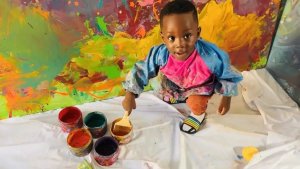 A one-year-old boy became the youngest artist in the world