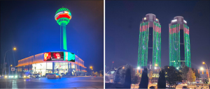 Ankara’s tallest buildings painted in Turkmenistan’s flag to mark 33rd anniversary of independence