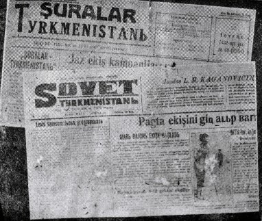 Türkmenistanyň Prezidentine Moskwada «Sowet Türkmenistany» we  «Prawda» gazetleriniň 1945-nji ýyldaky sanlarynyň nusgalary sowgat berildi     