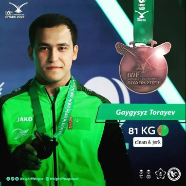 Туркменский штангист завоевал бронзу в толчке на чемпионате мира в Эр-Рияде