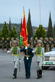 Photoreport: The delegation of Russia brought to Turkmenistan the combat banner of the 748th Infantry Regiment