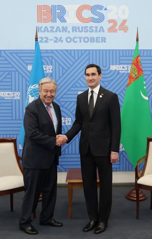 President of Turkmenistan and UN Secretary General Discuss Expanding Cooperation at BRICS Summit