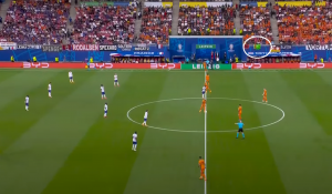 Fans hung the Turkmen flag at the Euro 2024 match between the Netherlands and France