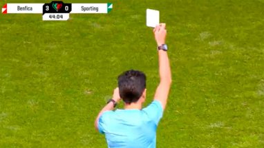 For the first time in history, a white card was shown at a football match