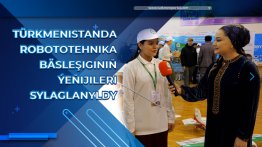 The winners of the robotics competition in Turkmenistan were awarded