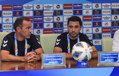 Пресс-конференция перед матчем группового раунда Лиги чемпионов АФК-2023/24 «Ахал» – «Аль-Фейха»