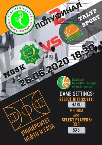 Semi-final of the playoffs of the National Basketball League of Turkmenistan: MGSK vs. Talyp sporty