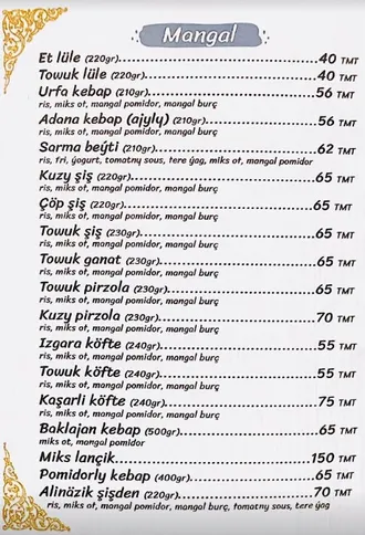 «Çinar kebap» restorany türk aşhanasynyň milli tagamlaryndan lezzet almak üçin naharlary Aşgabadyň islendik ýerine eltip bermek hyzmaty hödürleýär