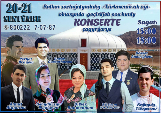 Türkmenistanyň welaýatlarynda medeniýet we sungat ussatlarynyň konserti geçiriler