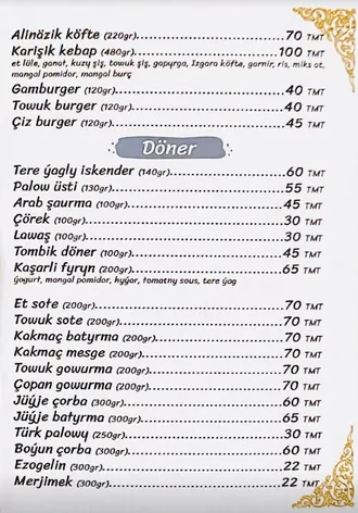 «Çinar kebap» restorany türk aşhanasynyň milli tagamlaryndan lezzet almak üçin naharlary Aşgabadyň islendik ýerine eltip bermek hyzmaty hödürleýär