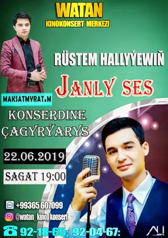 22-nji iýunda Rustem Hallyýewiň «Janly ses» konserti geçiriler