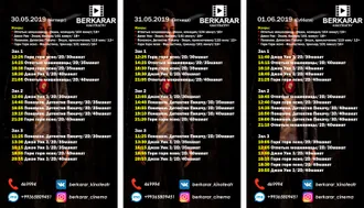 The poster of the cinema Berkarar (30,31 – 01.06.2019)